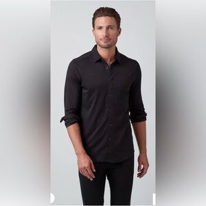 Raffi  The Marquee Button-Down Cotton Shirt in Black , Large